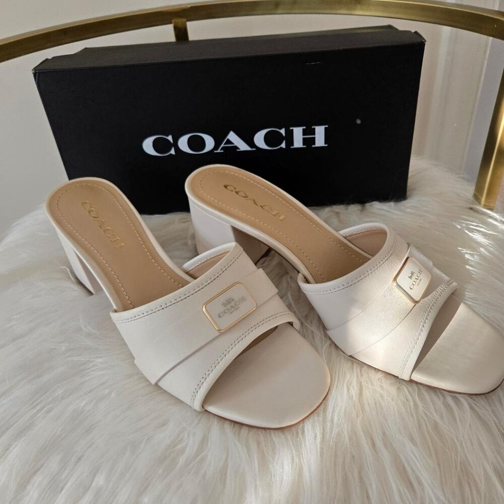 Coach Marcey leather heel sandal slide BRAND NEW! size 9